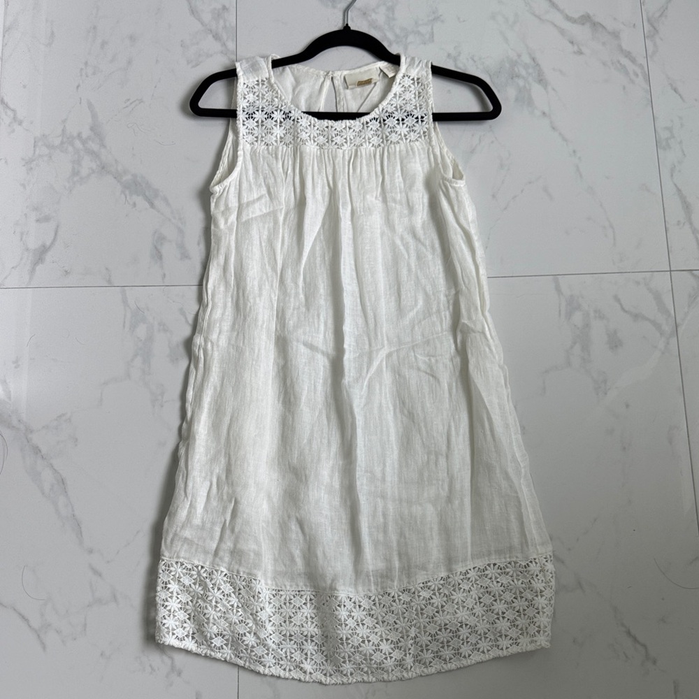 Cynthia Rowley White Linen Sleeveless Dress